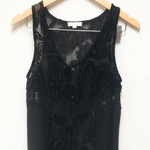 Women's Coco + Jameson Black Chiffon Duster Small